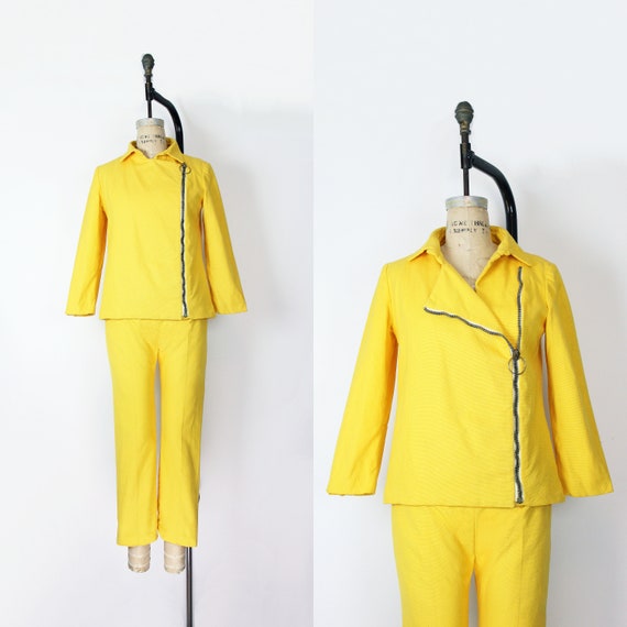 vintage 60s mod suit / 1960s mod jacket pant set /