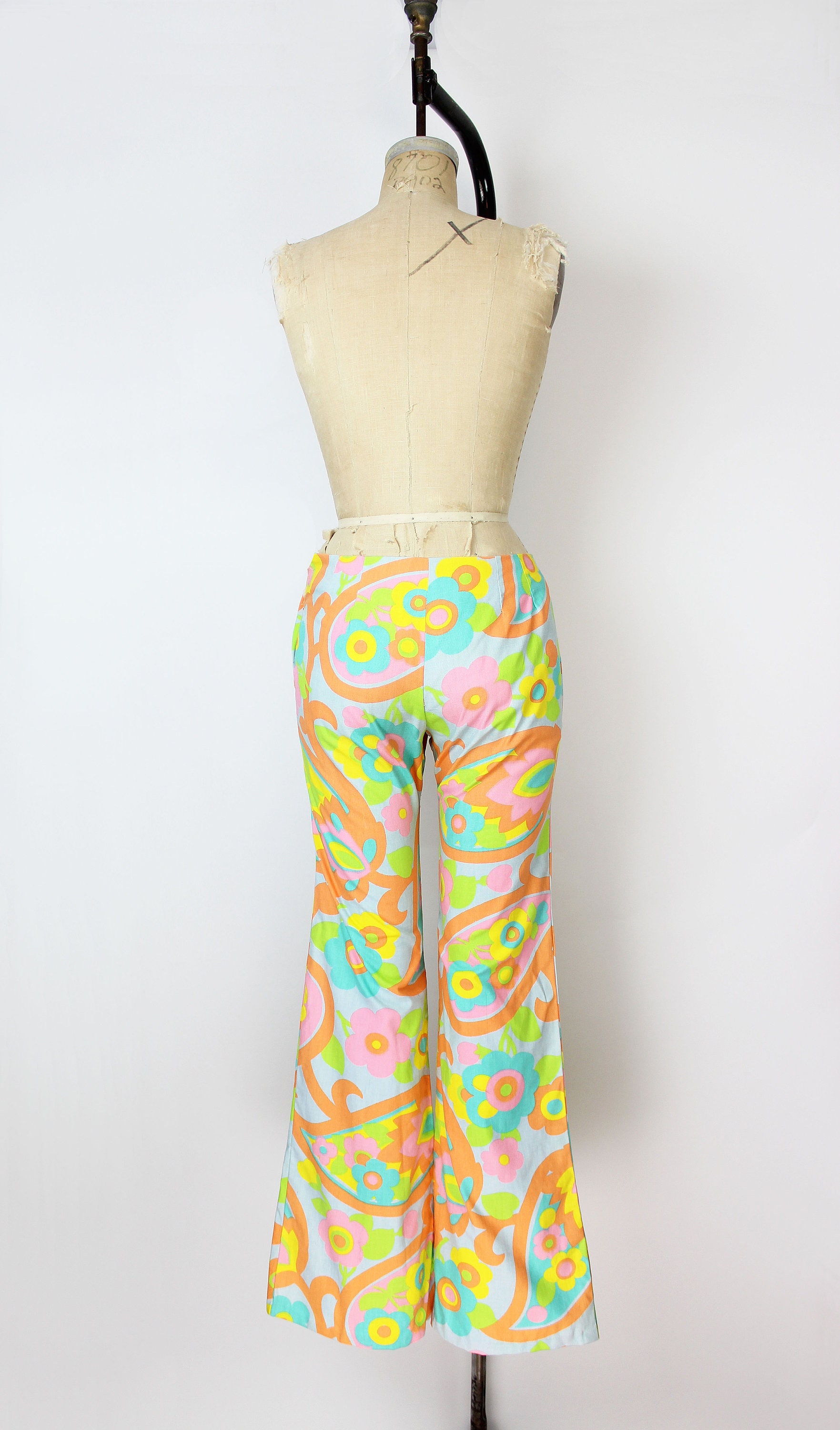 Pantalones vintage de los años 60 / pantalones florales de la Etsy