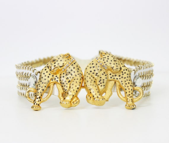 vintage 80s belt / 1980s JOSE COTEL leopard belt /