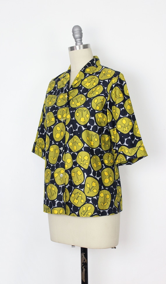 vintage 60s mod shirt / 1960s mod floral blouse /… - image 3