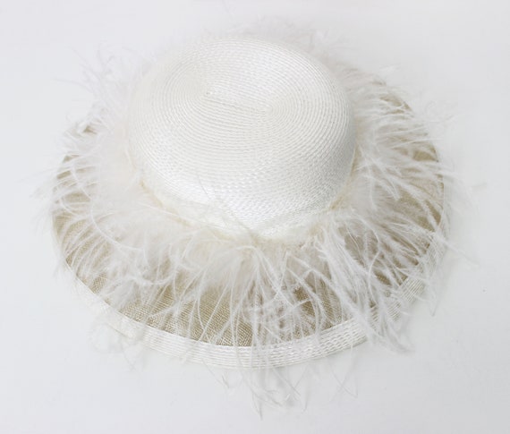 vintage feather straw hat / 1980s PERRY ELLIS hat… - image 6
