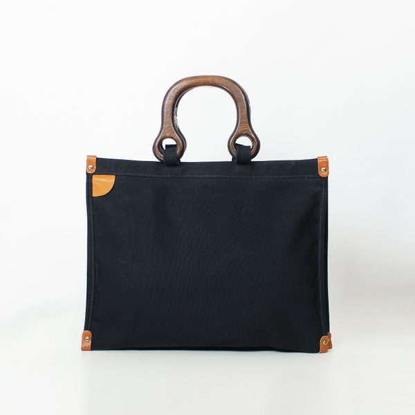 Wooden Handle Bag Etsy