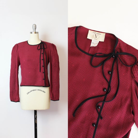 vintage 80s silk blouse / 1980s VALENTINO studio s