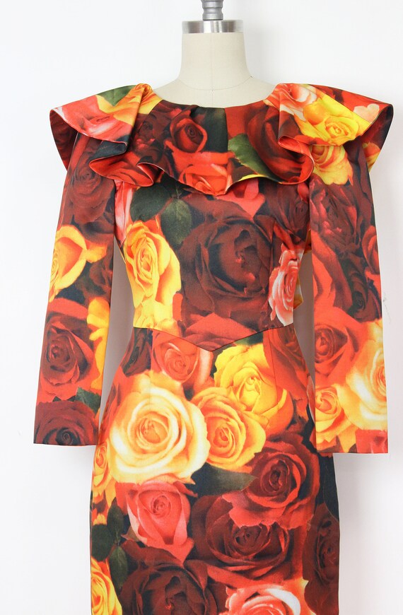 vintage MOSCHINO dress / 1980s floral party dress… - image 5