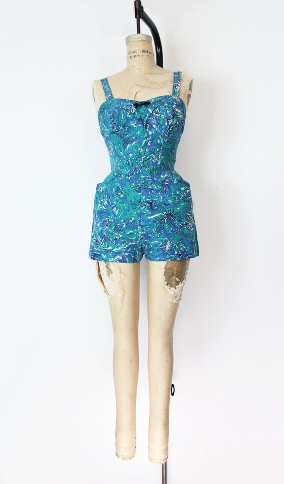 vintage 50s JANTZEN swimsuit / 1950s playsuit / 1… - image 2