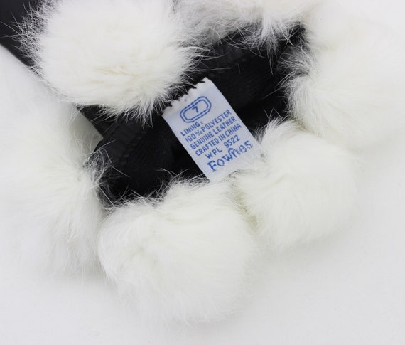 vintage leather fur gloves / fur pom pom gloves /… - image 6