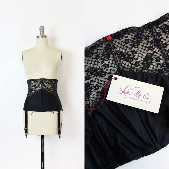 vintage 80s corset / 1980s underbust corset / dead