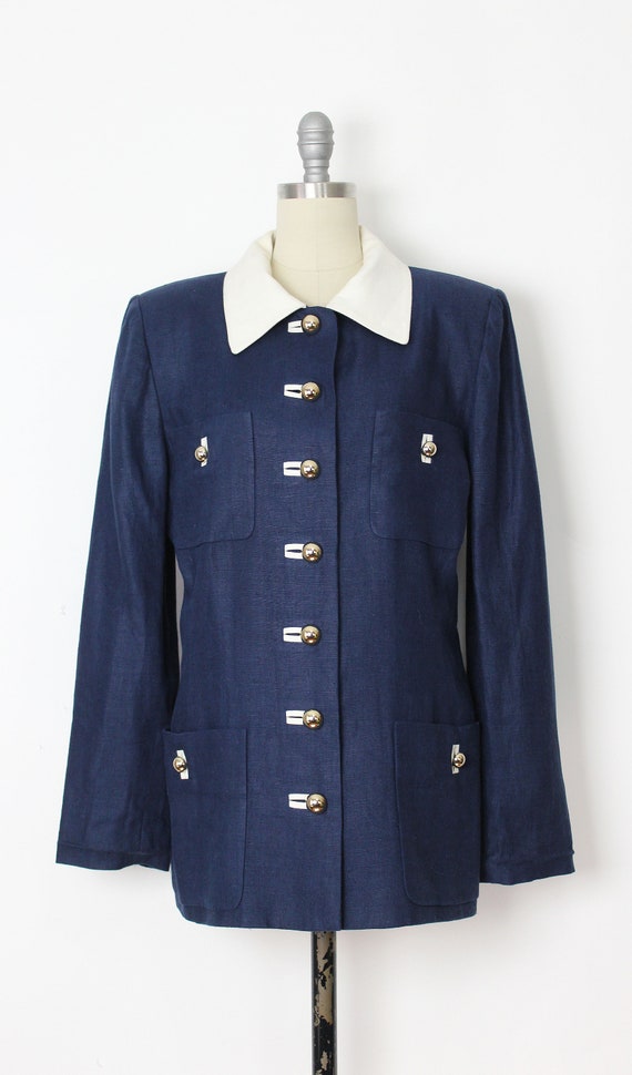 vintage linen blazer / 1980s Miss O Oscar de la R… - image 2