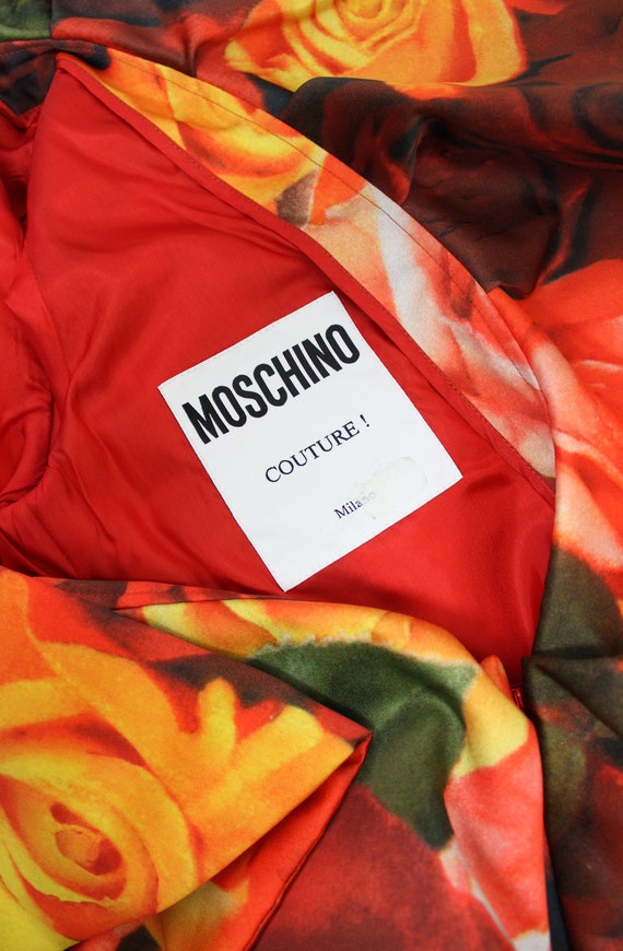 vintage MOSCHINO dress / 1980s floral party dress… - image 8