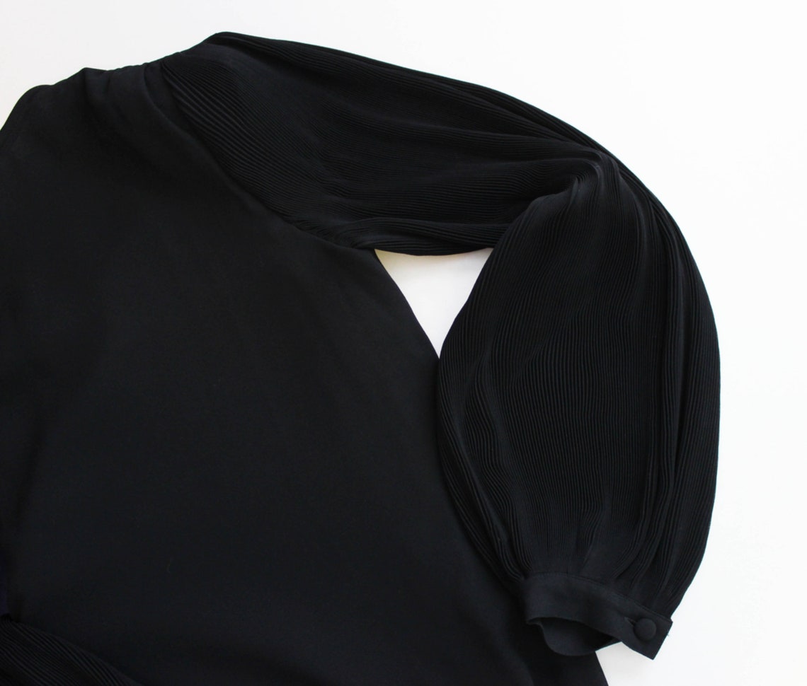 Vintage 80s PIERRE CARDIN Dress / 1980s Designer Black Dress / | Etsy