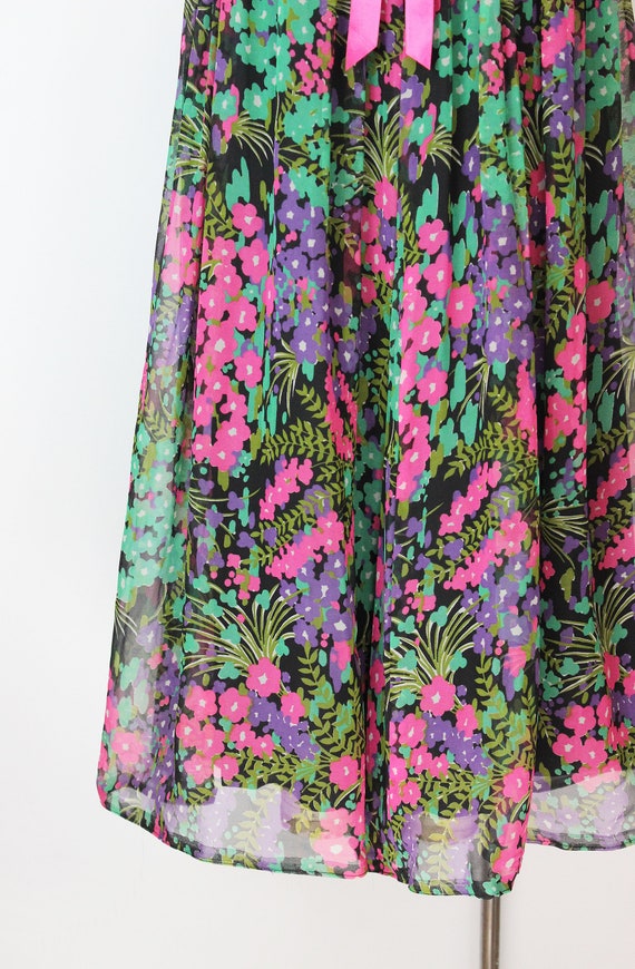 vintage 60s jumpsuit / 1960s floral chiffon jumps… - image 7