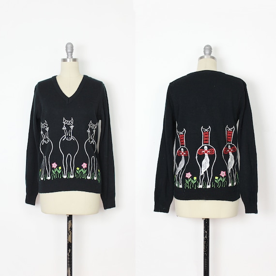 vintage 70s horse sweater / 1970s novelty sweater… - image 1