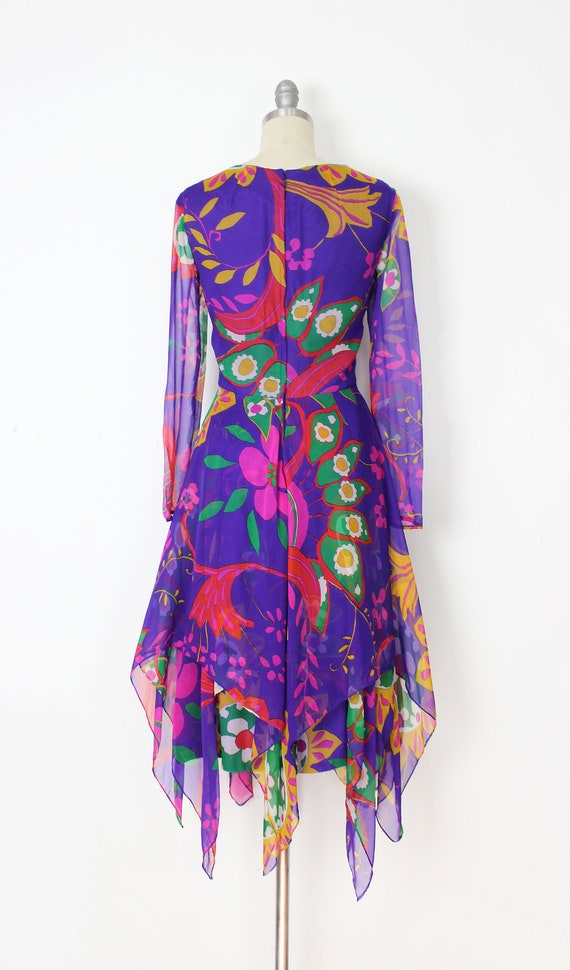 vintage 70s chiffon dress / 1970s floral chiffon … - image 4