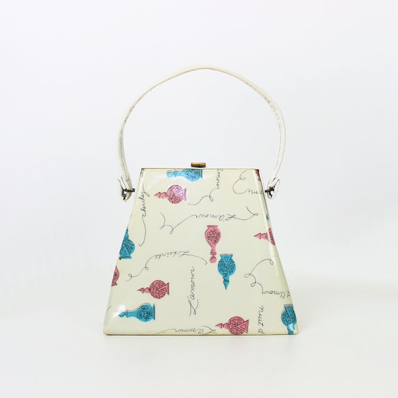 vintage 50s purse / 1950s novelty purse bag / perf