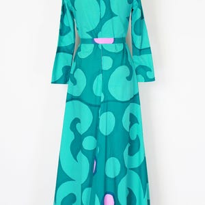 Vintage 60-tals MARIMEKKO-klänning / 1960-tals op art-klänning / Annika Rimala Finland-klänning / grafisk maxiklänning / A-linjeklänning i bomull / designerklänning från 60-talet bild 4