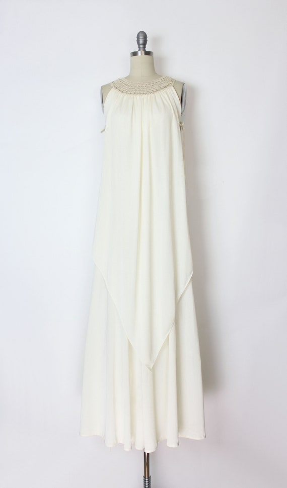 vintage 70s goddess dress / 1970s grecian draped … - image 2