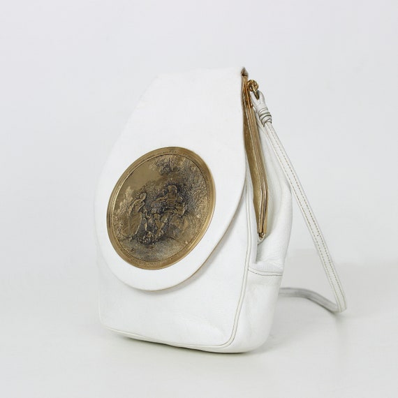 Buy Vintage HARRY ROSENFELD Purse 1970s White Leather Purse Brass Leather Purse 1700s Art Purse Nicolas Lancret Artist Online in India Etsy