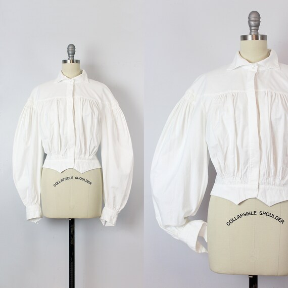 vintage NORMA KAMALI blouse / 1980s does Edwardian