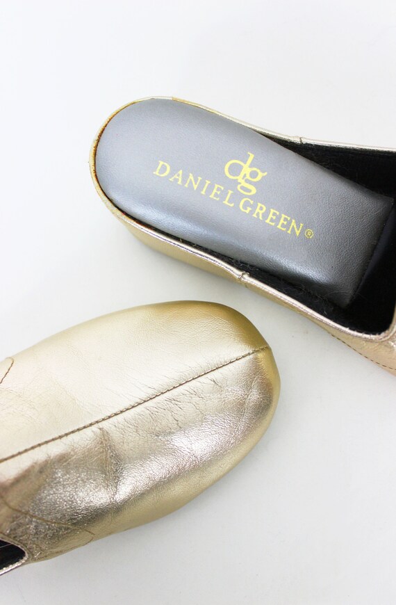 vintage gold slippers / 1980s DANIEL GREEN slippe… - image 6