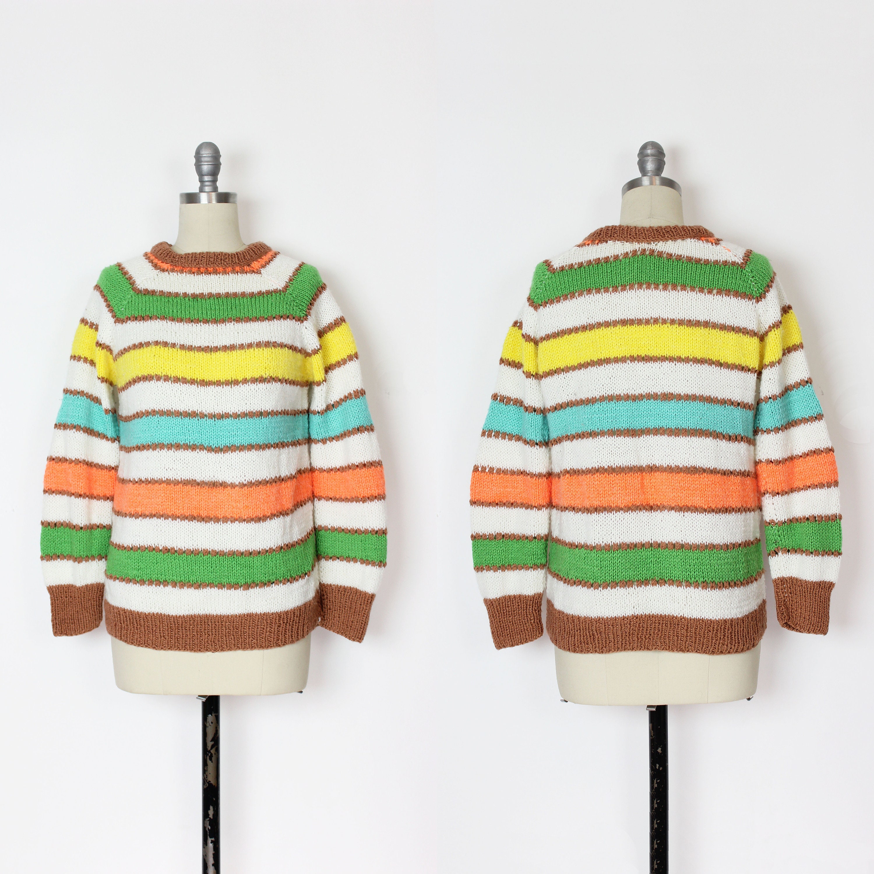 Bright colored striped clearance sweater