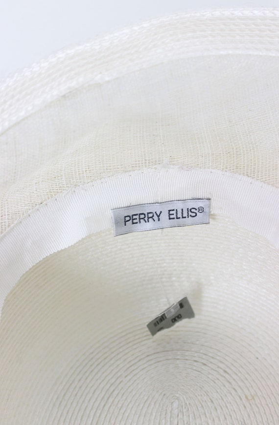 vintage feather straw hat / 1980s PERRY ELLIS hat… - image 9