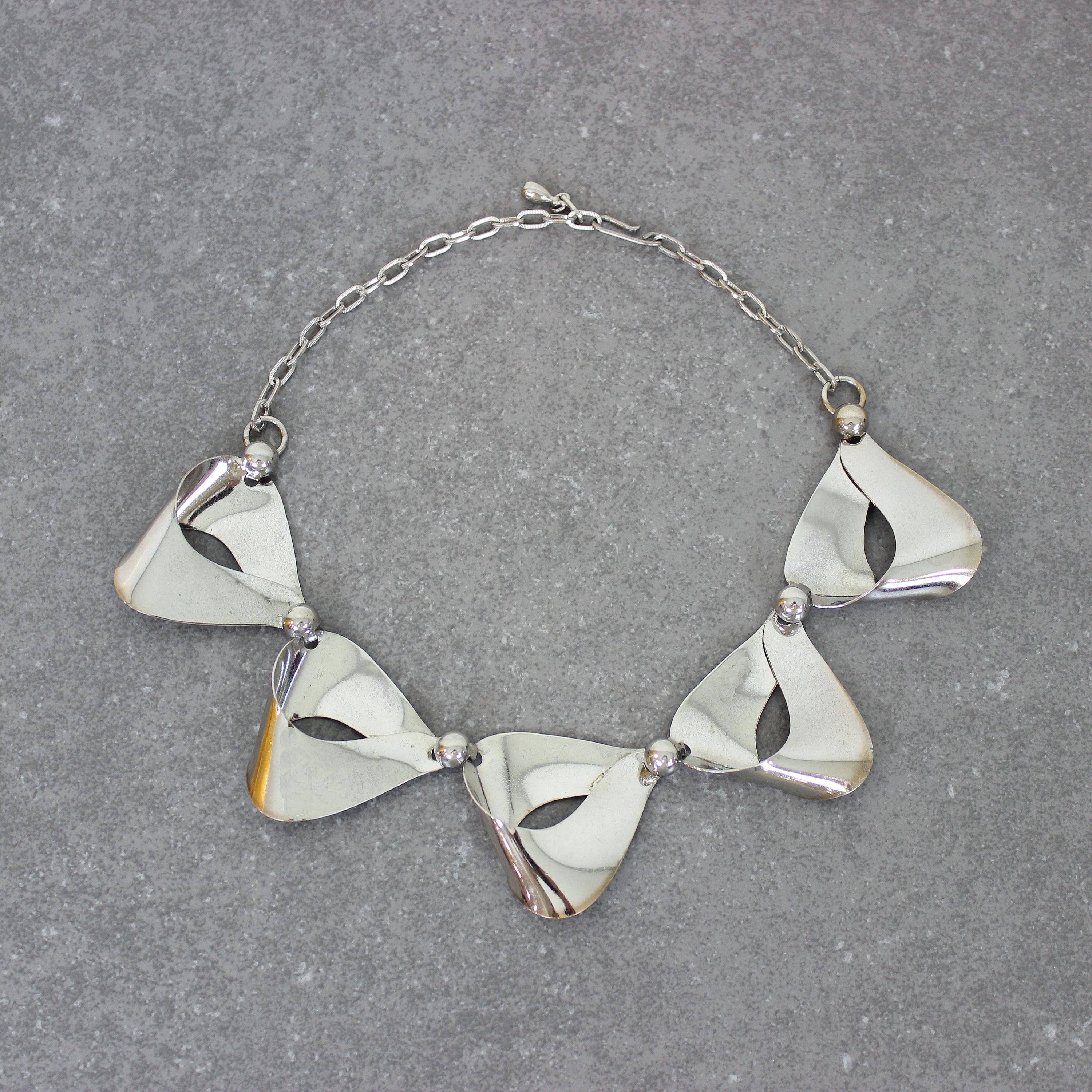 Vintage 60s Modernist Necklace / 1960s Futuristic Necklace