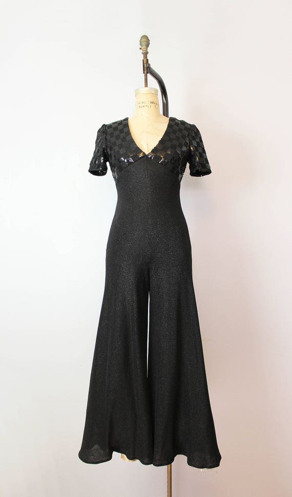 vintage 70s jumpsuit / 1970s LEO NARDUCCI wide le… - image 2