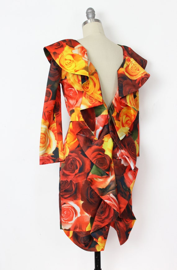 vintage MOSCHINO dress / 1980s floral party dress… - image 7
