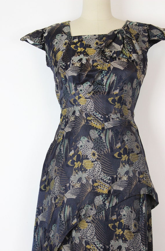 vintage 30s dress / 1930s metallic brocade dress … - image 5