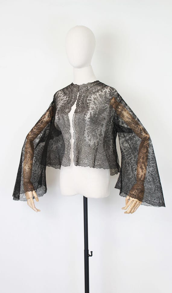 antique Victorian lace jacket / Chantilly lace ja… - image 5