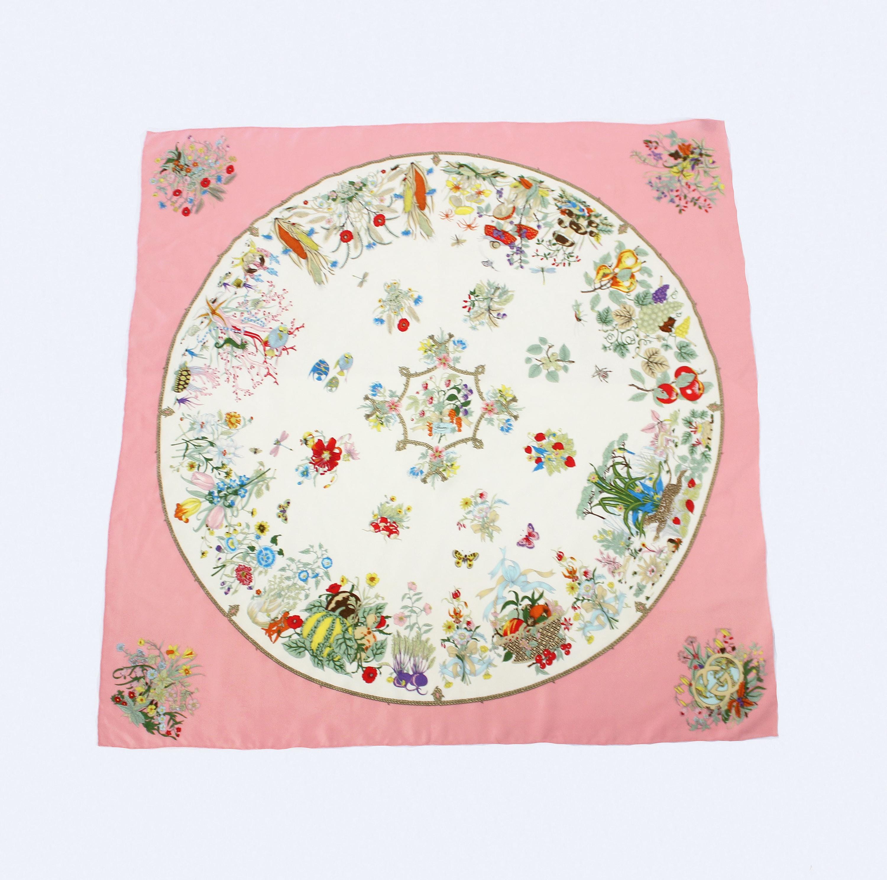 GUCCI グッチ　スカーフ　魚　サンゴ　海 Yahoo!オークション - 【良品】GUCCI グッチ 大判スカーフ 魚柄