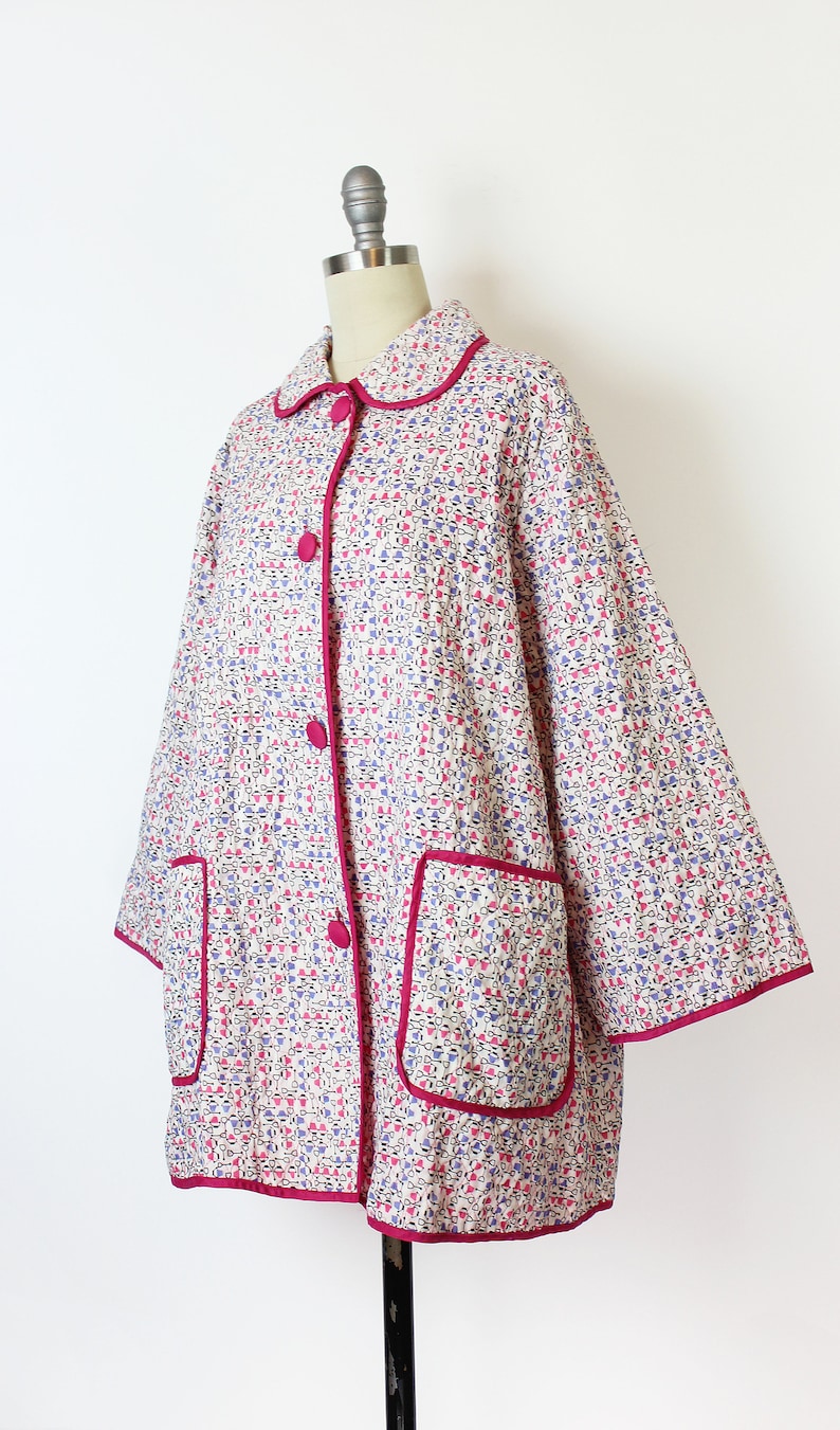 Vintage 50s House Coat / 1950s Novelty Print House Coat / Pail Etsy UK