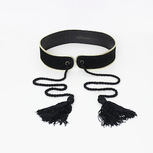 Vintage 70s YSL Belt 1970s Yves Saint Laurent Belt Tassel Tie