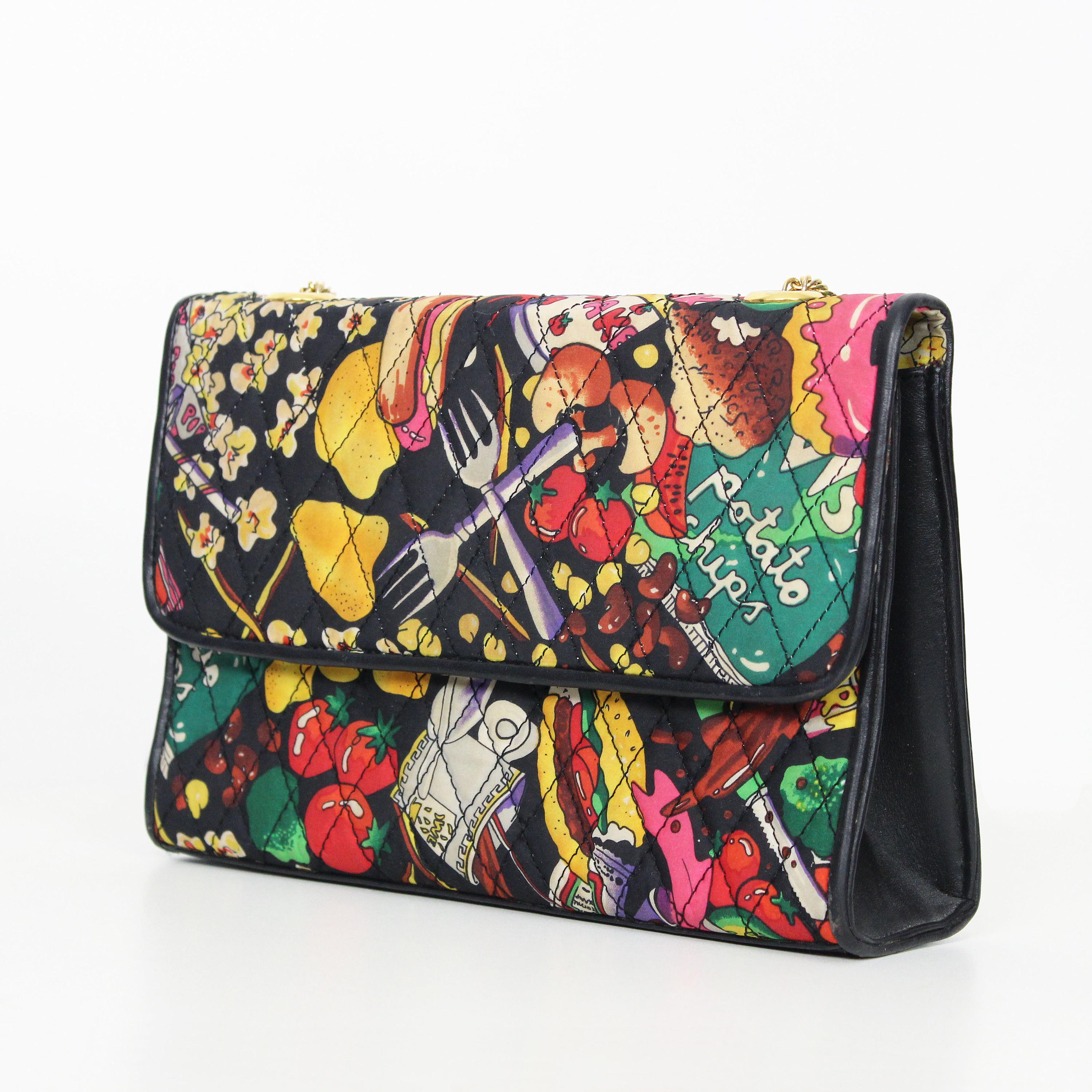 Vintage 90s NICOLE MILLER Bag / 1990s Novelty Print Bag / Junk