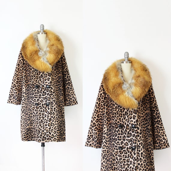 vintage 50s leopard coat / 1950s leopard print coa