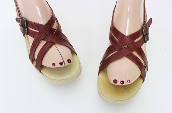 vintage FAMOLARE sandals / 1970s leather sandals … - image 3