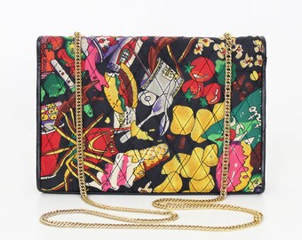 Vintage 90s NICOLE MILLER Bag 1990s Novelty Print Bag Junk