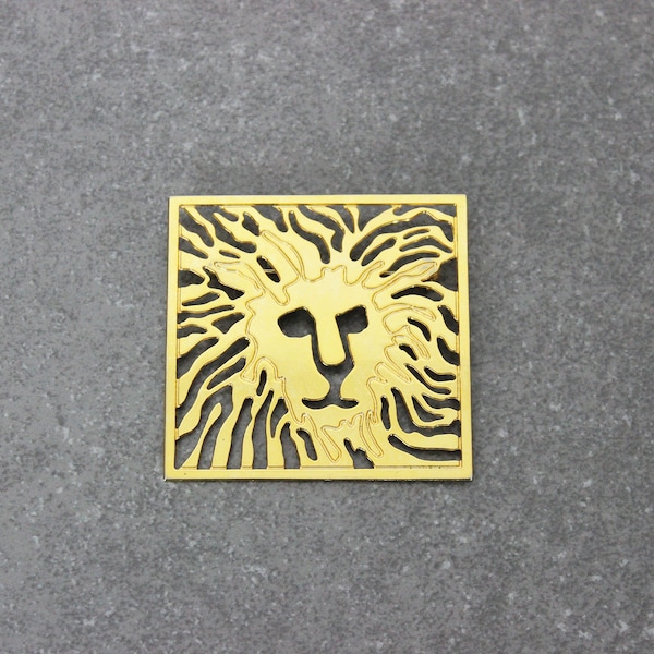 vintage lion broch / 1980s animal brooch / ANNE KLEIN brooch pin / golden lion brooch / novelty brooch pin