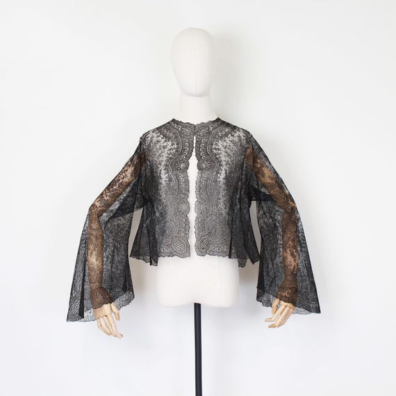 antique Victorian lace jacket / Chantilly lace ja… - image 2