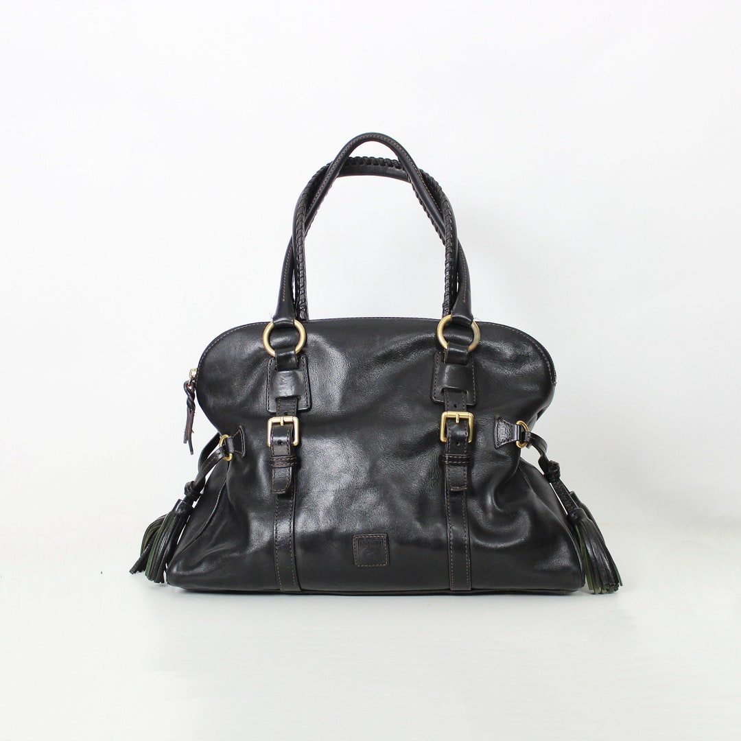 Sac à Main Dooney & Bourke Vintage - Toile Et Cuir Couleur Taupe - Occasion En Très Bon état