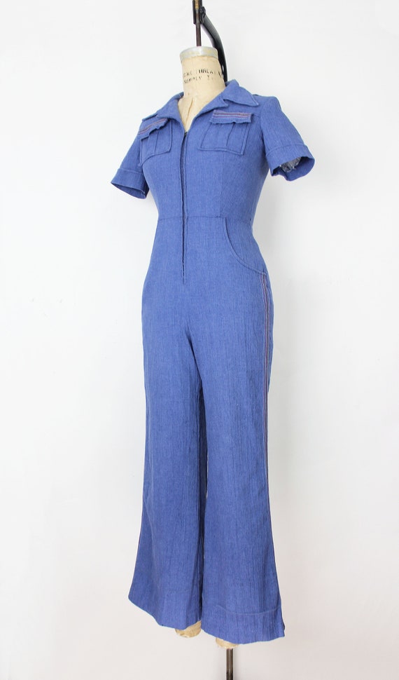 vintage 70s jumpsuit / 1970s rainbow stripe jumps… - image 3