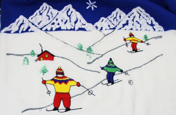 vintage 70s ski sweater / 1970s novelty sweater /… - image 7