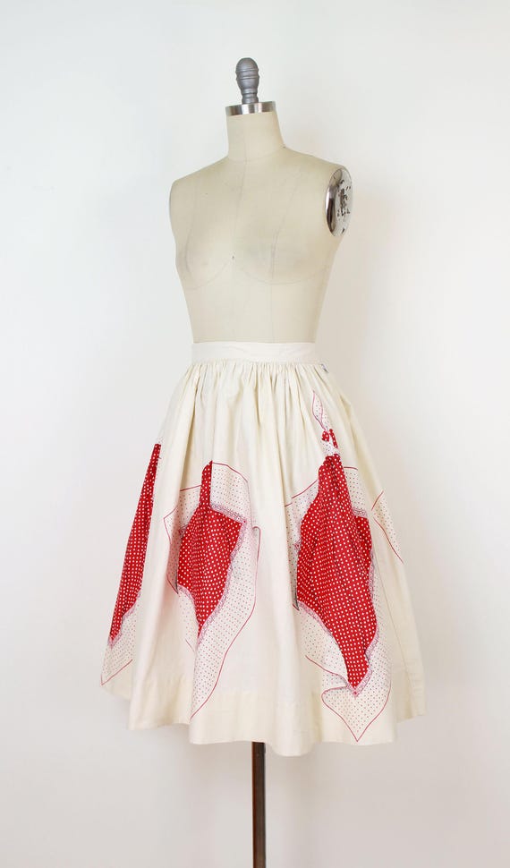 vintage 50s novelty skirt / 1950s bandana skirt /… - image 3