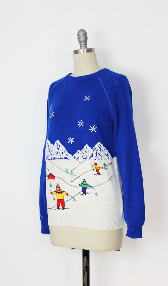 vintage 70s ski sweater / 1970s novelty sweater /… - image 3