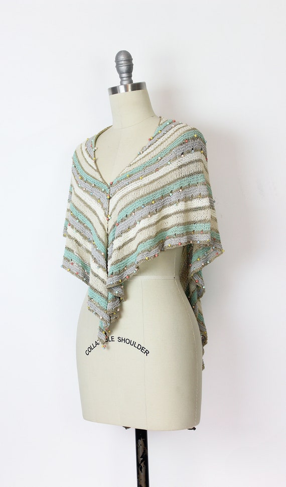 vintage 70s crochet wrap / 1970s shawl wrap / str… - image 3