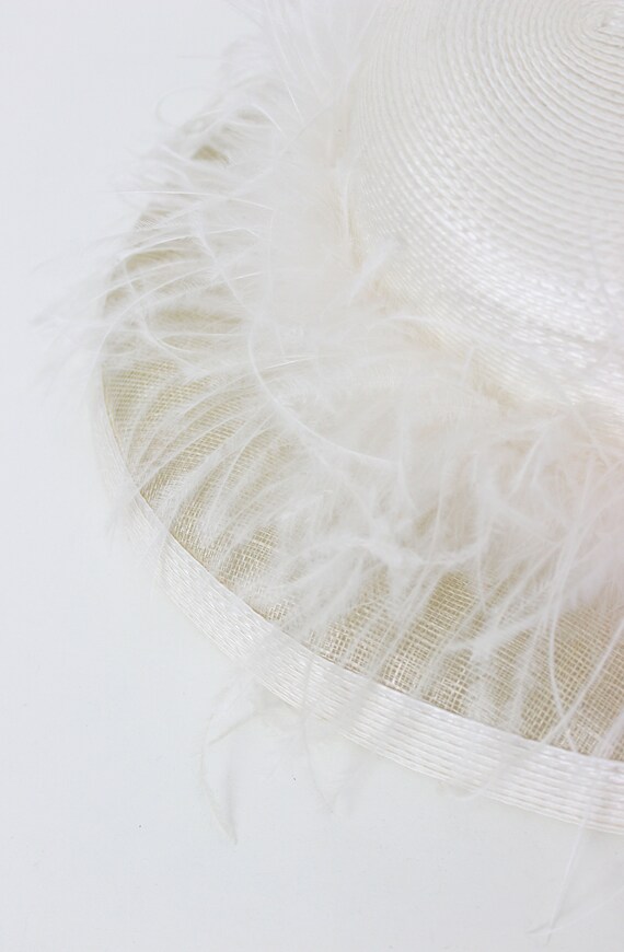 vintage feather straw hat / 1980s PERRY ELLIS hat… - image 7