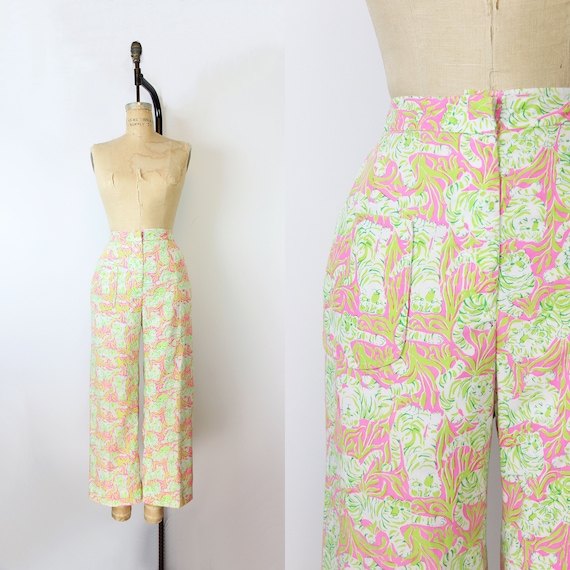 vintage 70s cropped pants / 1970s LILLY PULITZER p