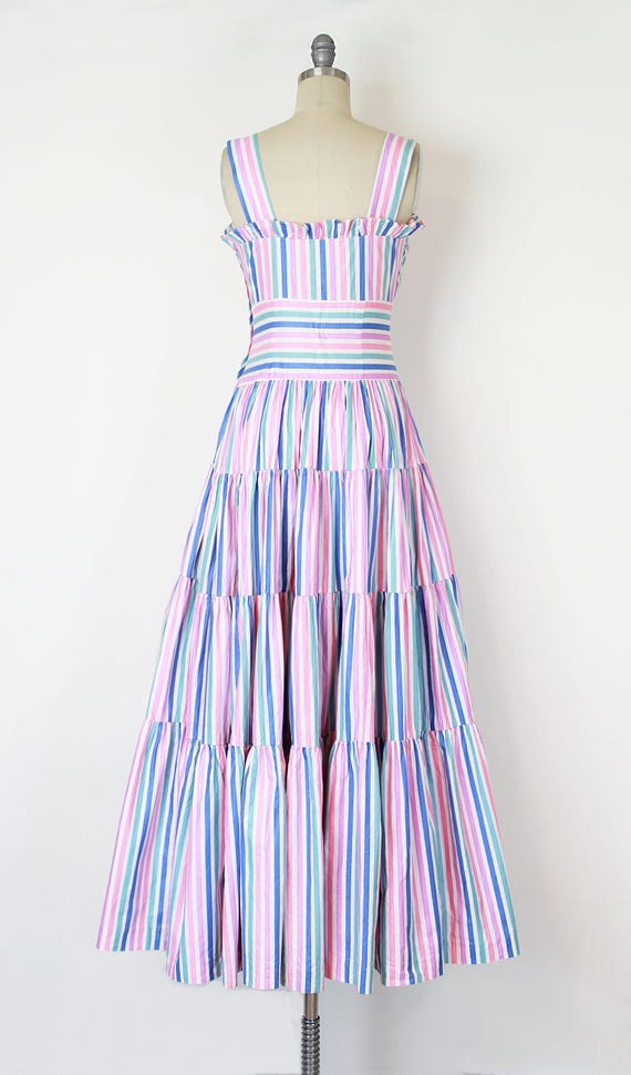 vintage 40s striped cotton dress / candy striped … - image 4