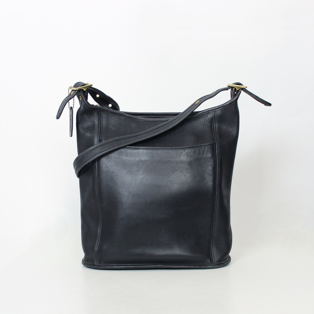 Vintage COACH Bag / 1990s Coach Bucket Bag / Black Leather Etsy