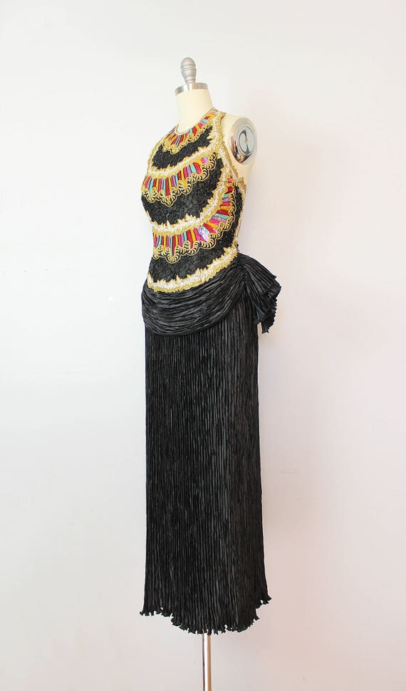 vintage 80s MARY MCFADDEN Couture dress / 1980s b… - image 3